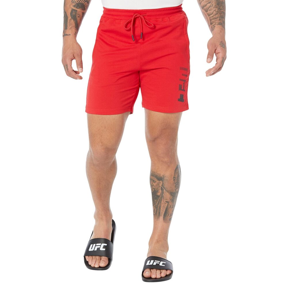 UFC Mens 7" Terry Volleyball Shorts Red XL
